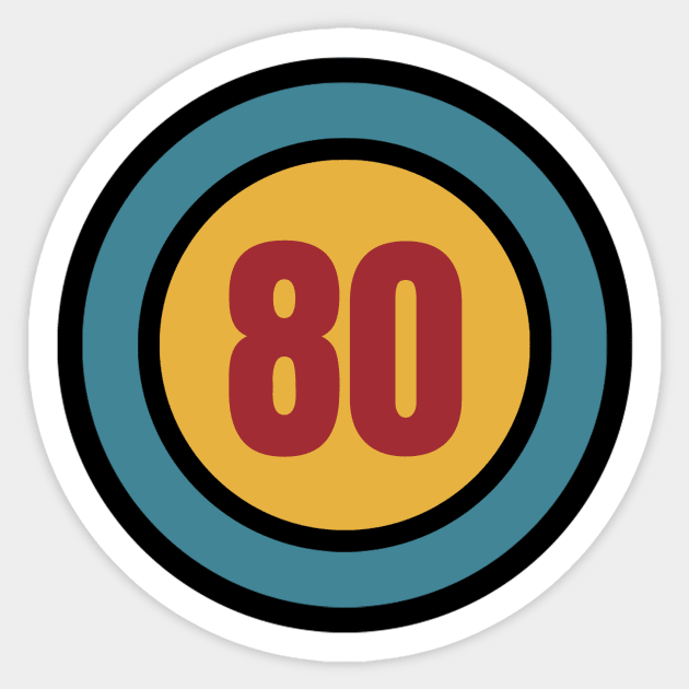 80 - years old, anniversary, lucky number, octogenarian, birthday Sticker by Siren Seventy One